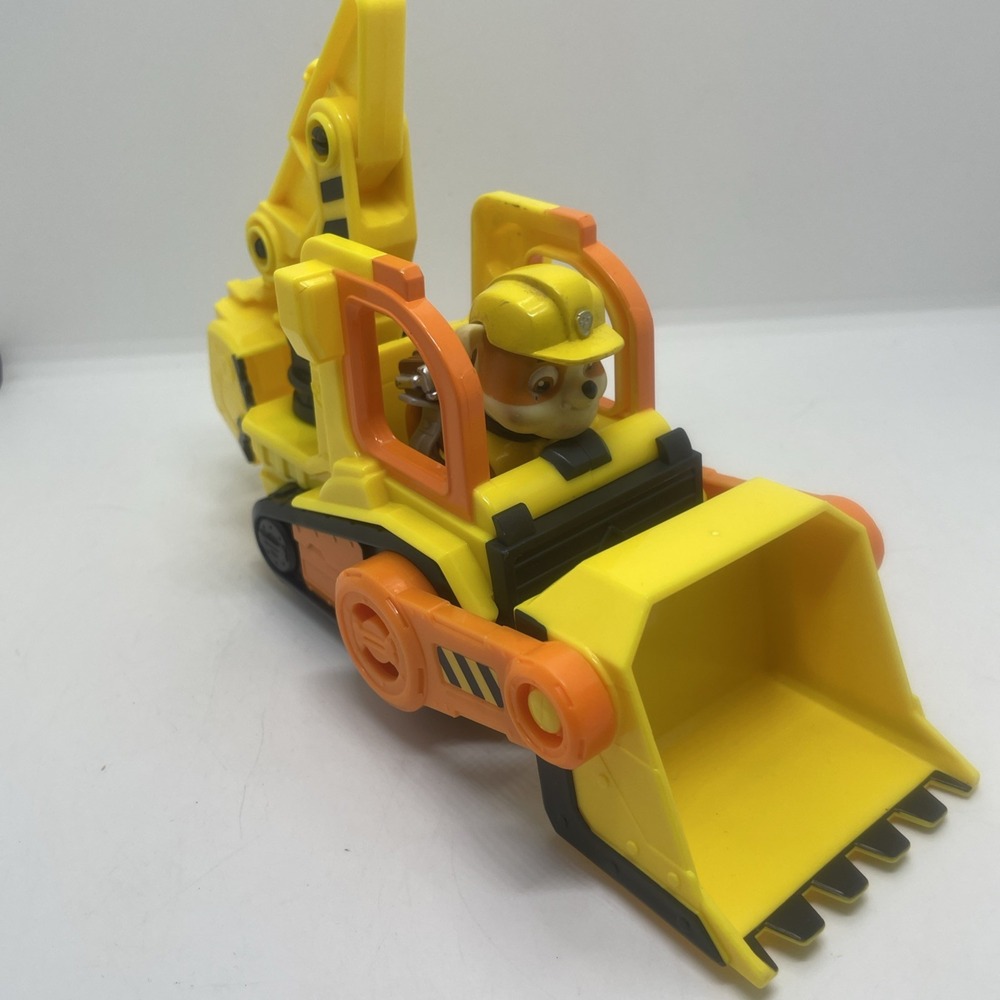 Rubble & Bulldozer With Figurine Digging With Arm And Bucket On Dozer